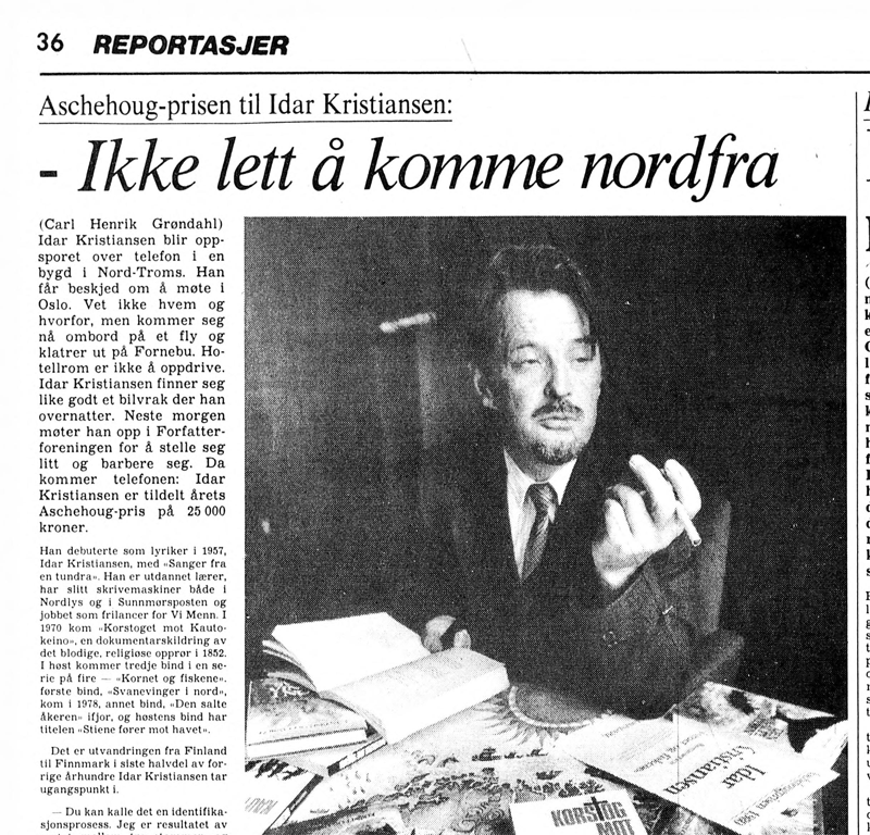 Avisutklipp far artikkelen "Ikke lett å komme nordfra", Aftenposten 1980.