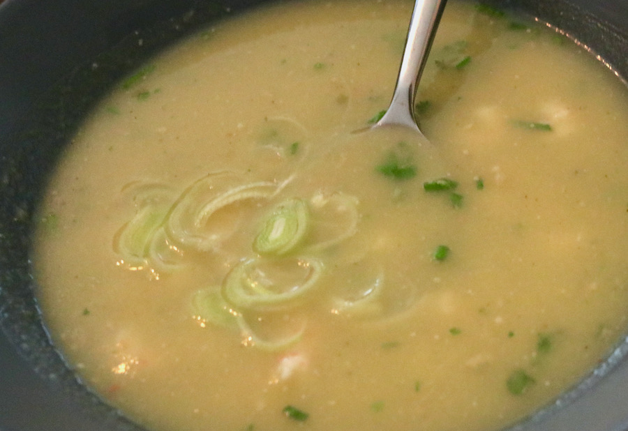 Potet- og purresuppe.